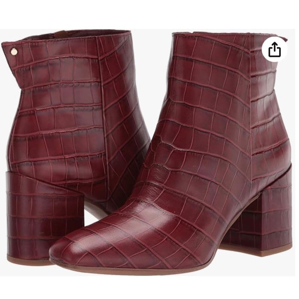 New!  Franco Sarto Women's L-Tina Rust Leather Fashion Ankle Boots Size 7 Medium